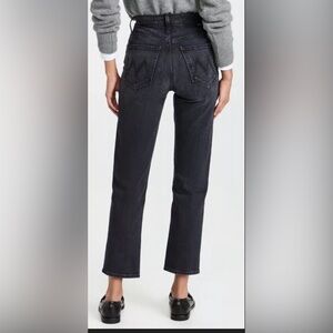 MOTHER Women's Straight Leg Jeans in Washed Black